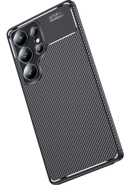 Samsung Galaxy S25 Ultra Kılıf Auto Focus Karbon Tasarım Zore Negro Silikon Kapak + Hayalet Cam Ekran Koruyucu fiyatları
