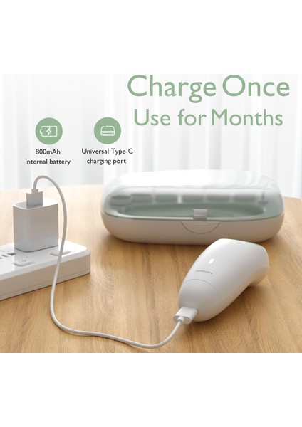 Elektrikli Bebek Tırnak Törpüsü, LED Işıklı, Sessiz, 7 Başlıklı, Şarjlı modelleri