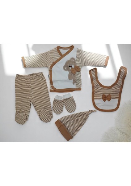 Erkek Bebek 0-3 Ay Süzene Ayıcıklı 5li Set %100 Pamuktan fiyatları