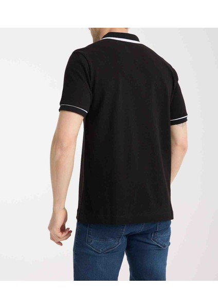 Polo Siyah Grafik Regular Fit
