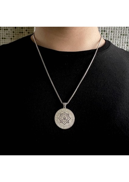 925 Ayar Gümüş Oğuz Kağan Mührü Tasarım Erkek Kolye modelleri