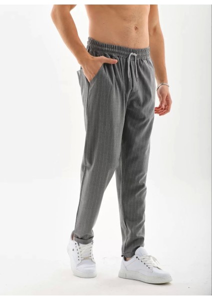 Unisex Çizgili Eşofman Altı - Füme fırsatları
