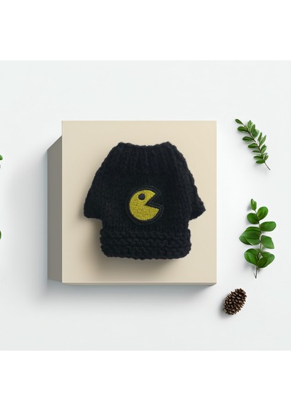 Hamster Için Pacman'li Siyah Kazak