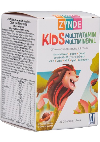 Zynde Kıds Multvit - Multmine 36 Çiğneme Tb