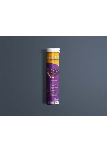 Beta Glucan 200 mg, Vitamin C 1000 mg, D3, Çinko, Karamürver 20 Efervesan