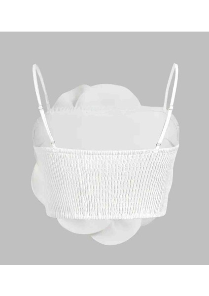 Çiçek Detayli Kadin Crop Top