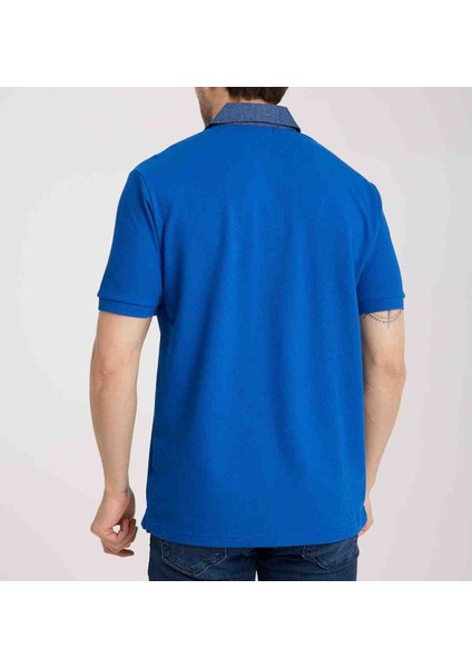 Polo Mono Yaka Saks Mavi Regular Fit modelleri