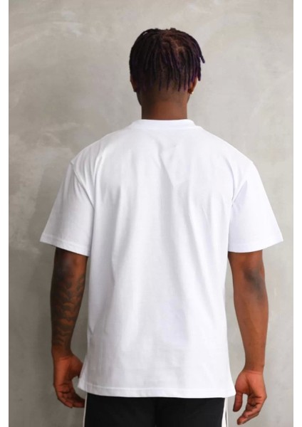 Unisex Oversize Kolye Dahil T-Shirt - Beyaz indirimleri