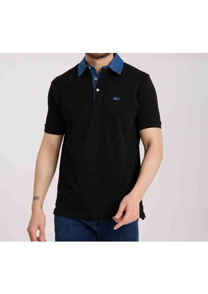 Polo Mono Yaka Siyah Regular Fit