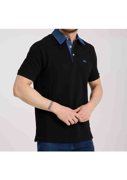 Polo Mono Yaka Siyah Regular Fit