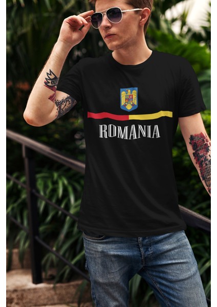 Romanya Milli Romania Takım Forma Baskılı Unisex Kısa Kollu Tişört T-Shirt fiyatları