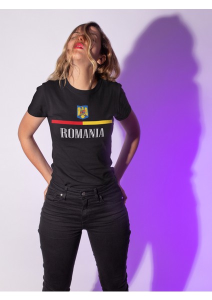 Romanya Milli Romania Takım Forma Baskılı Unisex Kısa Kollu Tişört T-Shirt modelleri