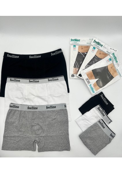 1003 Erkek Boxer 3'lü Paket – Pamuklu Likralı, Rahat ve Esnek Iç Giyim