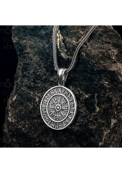 925 Ayar Gümüş Viking Pusuları Tasarım Erkek Kolye