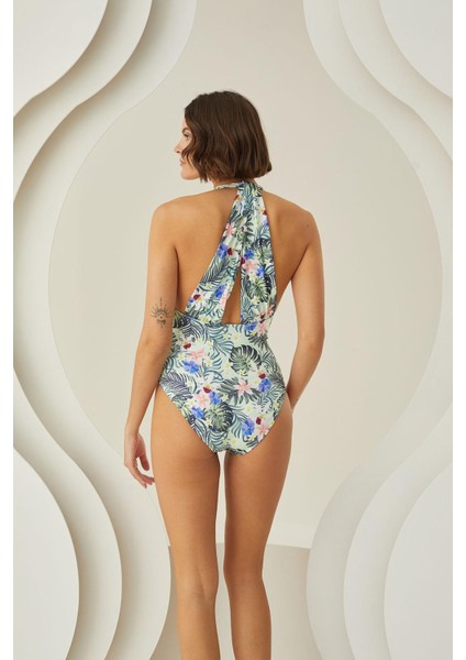 Arkası Şık Tasarım Çiçek Desenli Mayo fiyatları