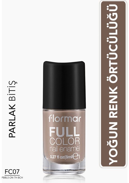 Full Color Ultra Yüksek Pigmentli & Parlak Bitişli Oje (FC07 Pbbls On The Beach) 8682536078542