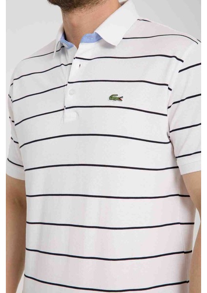 Polo Çizgili Beyaz Regular Fit