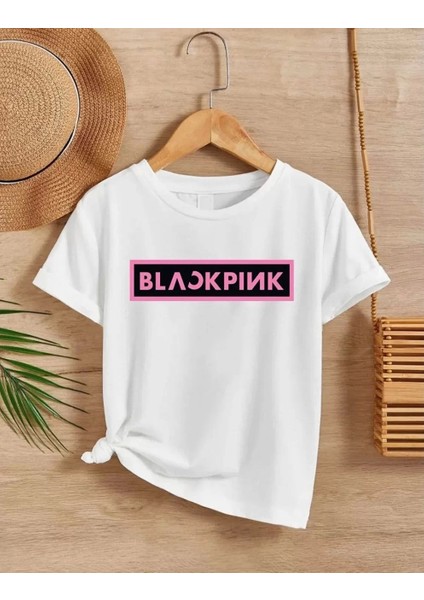 Kız Çocuk Bisiklet Yaka Baskılı T-Shirt - Beyaz