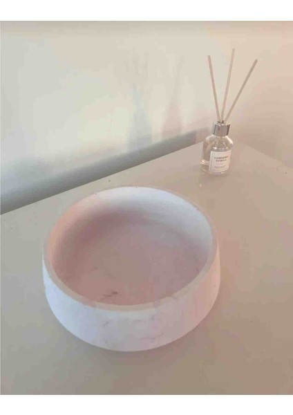 Taş Tozundan Pembe Dekoratif Kase