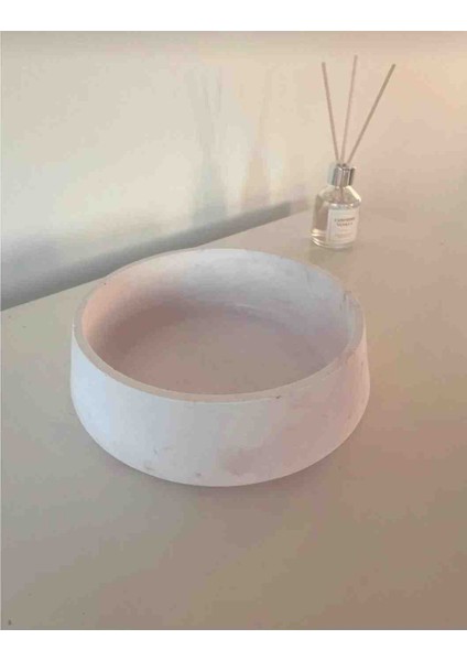 Taş Tozundan Pembe Dekoratif Kase