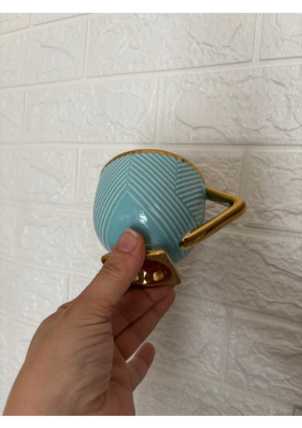 Mavi Porselen Özel Kupa Kulplu