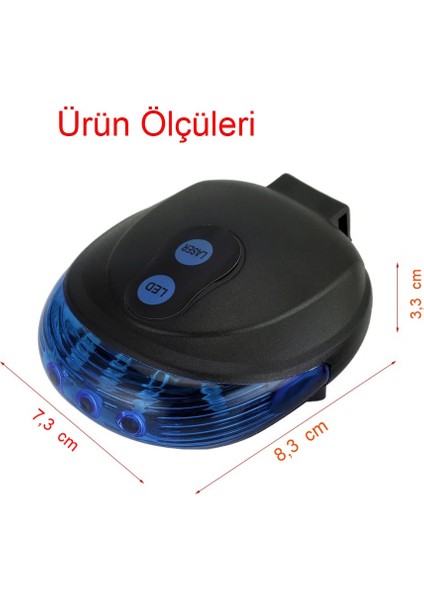 Bisiklet Arka Lazer Işık 7 Modlu Su Geçirmez Darbeye Dayanıklı Güvenlik Lambası fiyatları