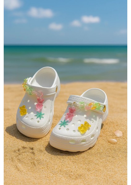 Jelibonlu Boncuklu Kız Çocuk Sandalet-Terlik fırsatları