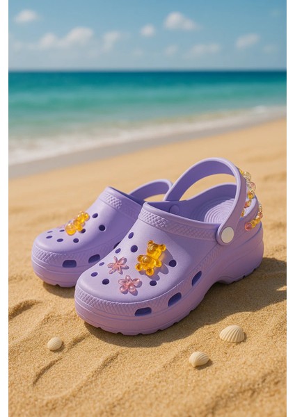 Jelibonlu Boncuklu Kız Çocuk Sandalet-Terlik fırsatları