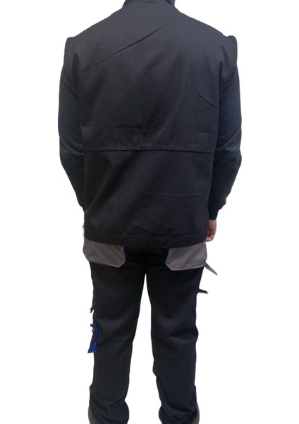 Saks Mavi Detaylı Harman Çok Cepli Yelek Pantolon Alt Üst Takım modelleri