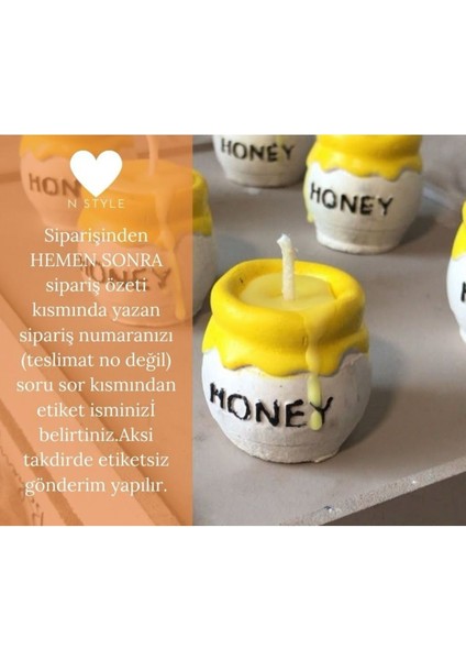 NSTYLE-50 Adet Mum Hediyelik-Kına Nişan Doğum Günü 1 Yaş-Winnie The Pooh