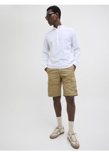 Jack & Jones Jpstcole Mateo Erkek Kargo Şort – %100 Pamuk, Rahat Kesim, Çok Cepli