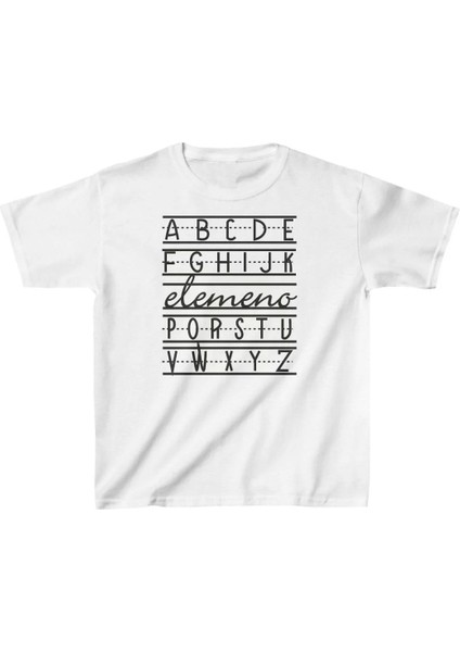 Unisex Çocuk Baskılı T-Shirt - Beyaz