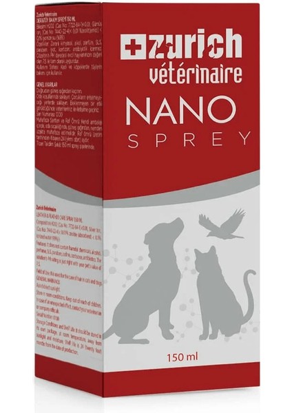 Veterinaire Nano Sprey Deri ve Yara Bakım Spreyi 150 ml