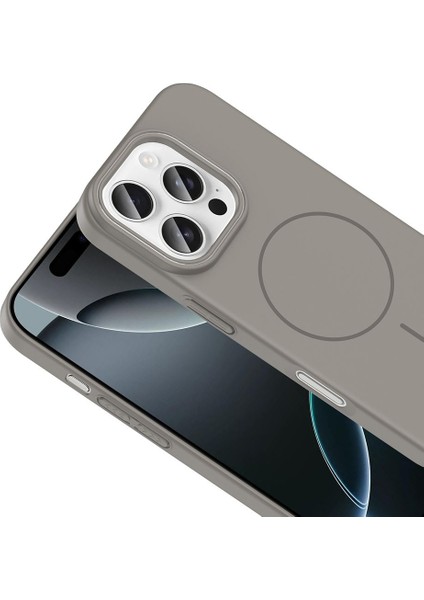 Iphone 16 Pro Uyumlu Magsafe Özellikli Pürüzsüz Yüzey Sert Pc Silikon Kılıf