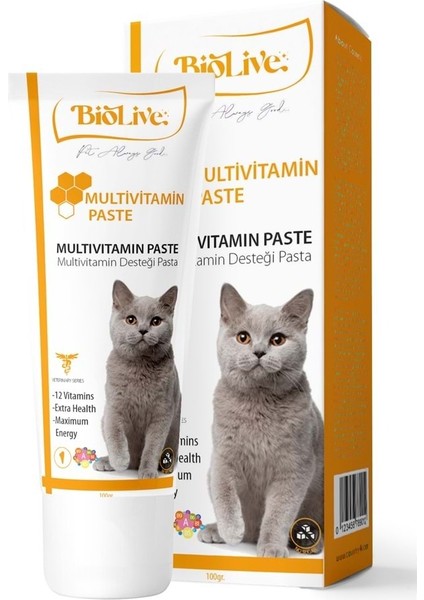 Biolive Kediler Için Multivitamin Paste 100GR