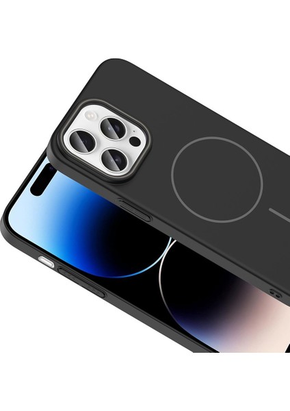 Iphone 14 Pro Max Uyumlu Magsafe Özellikli Pürüzsüz Yüzey Sert Pc Silikon Kılıf