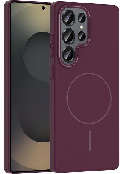 Samsung Galaxy S25 Ultra Uyumlu Magsafe Özellikli Pürüzsüz Yüzey Sert Pc Silikon Kılıf