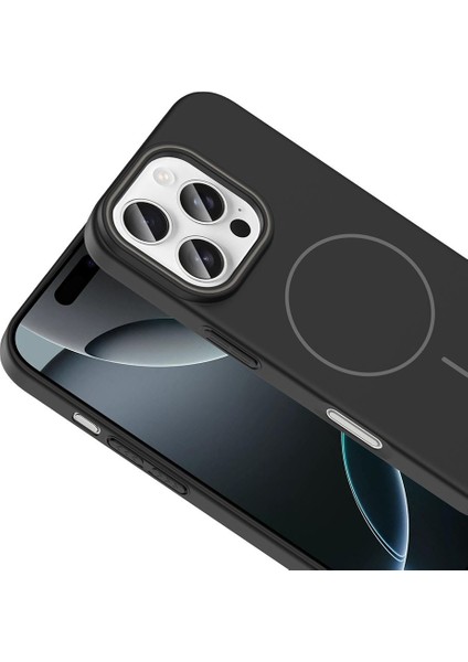 Iphone 16 Pro Uyumlu Magsafe Özellikli Pürüzsüz Yüzey Sert Pc Silikon Kılıf