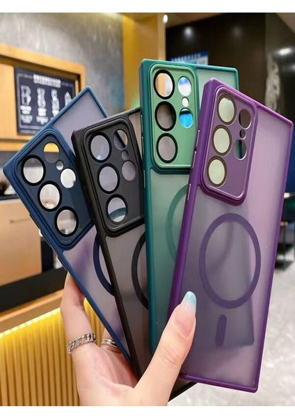 Samsung Galaxy S24 Plus Uyumlu Magsafe Lens Korumalı Kılıf