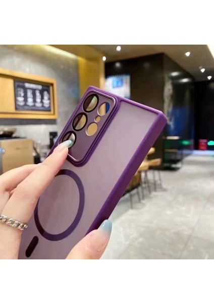 Samsung Galaxy S24 Plus Uyumlu Magsafe Lens Korumalı Kılıf