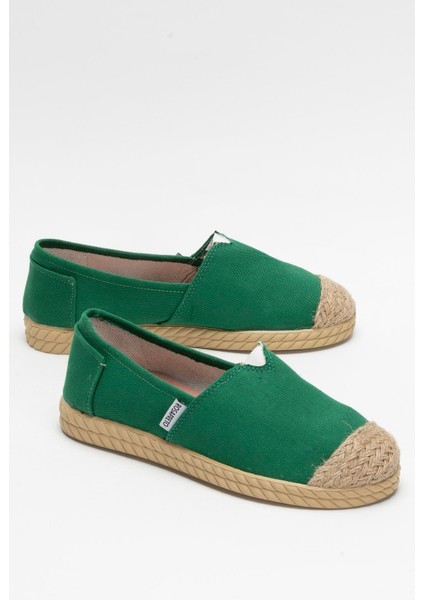 Kadın Keten Babet Ayakkabı Yeşil fiyatları