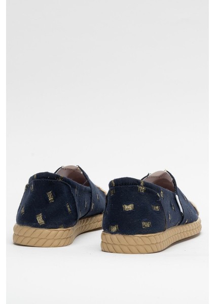 Kadın Keten Babet Ayakkabı Lacivert - Altın fırsatları