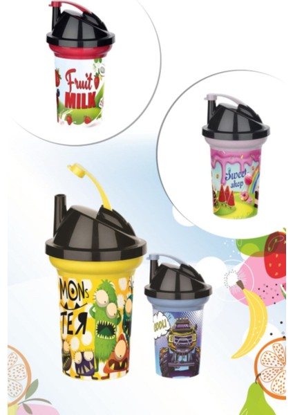 Tedy Pipetli Çocuk Içecek Bardağı Desenli Bardak 300ML