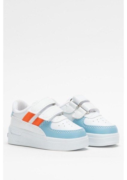 Işıklı Unisex Rahat Hafif Çocuk Spor Ayakkabı Turkuaz - Turuncu