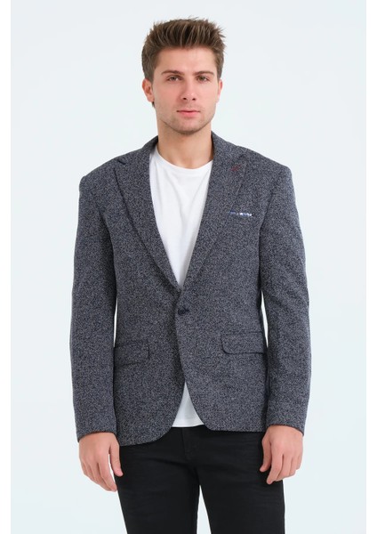 Erkek Slim Fit Blazer Ceket Lacivert Beyaz fiyatları