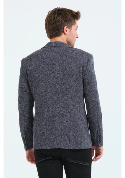 Erkek Slim Fit Blazer Ceket Lacivert Beyaz indirimleri
