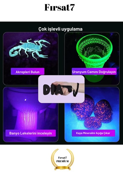 51 LED Mor Işık Uv El Feneri Ultraviyole Blacklight Dedektörü El Feneri fırsatları