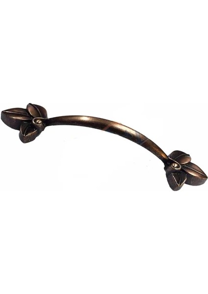 Dekoratif Zamak Yaprak Kulp - 96MM, Eskitme, 100 Adet