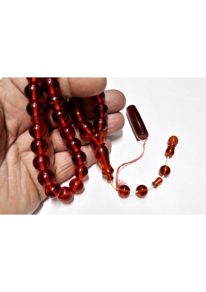 Ateş Kehribar Tesbih 12*12 mm (KHR-11045)