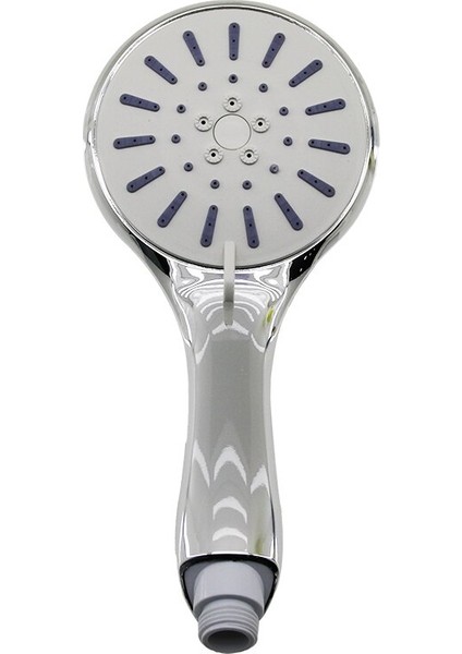 Büyük Krom Gövde - Beyaz Zemin-Gri Iğneler Kademeli Duş Başlık Poşetli Ambalaj (2818)